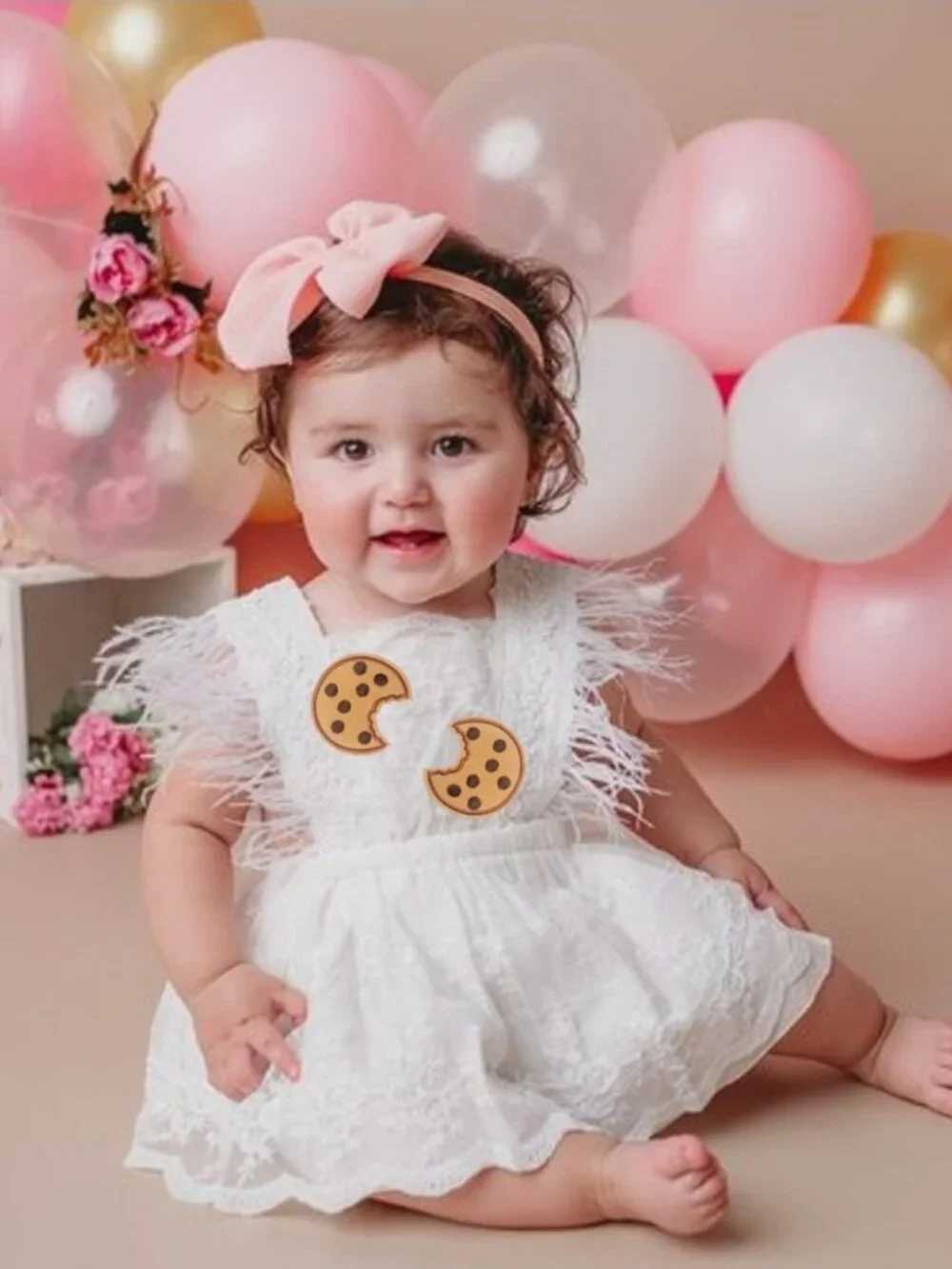 Cookies and Milk Girl Dress Lace Birthday Outfit Cookies Clothes Dress romper
